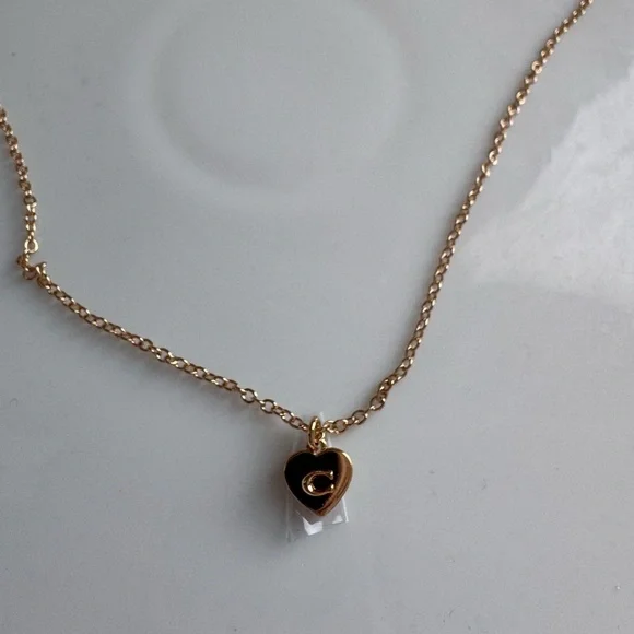 COACH-Necklace with Heart-Shaped Pendant - Picture 5 of 6